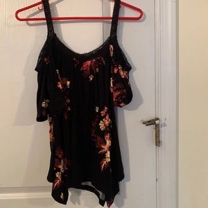 Ladies floral, spaghetti strap shirt.